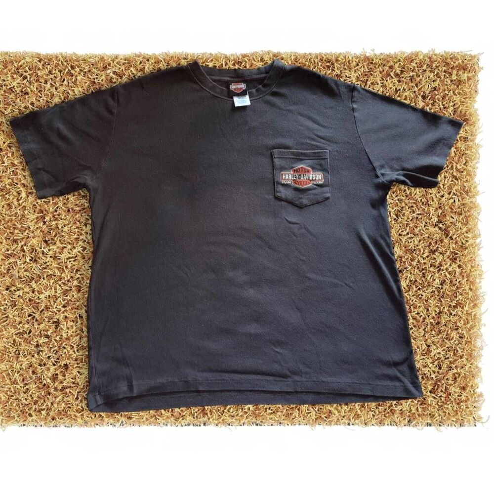 Harley-davidson Men's Black and Grey T-shirt